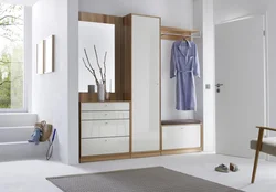 Hallway white with wood design
