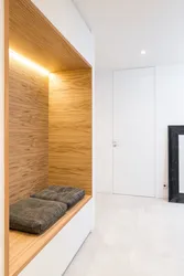 Hallway white with wood design