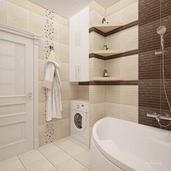 White beige bathroom interior