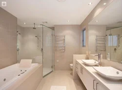 White beige bathroom interior