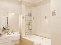 White beige bathroom interior