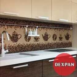 Self-adhesive panel for kitchen apron photo