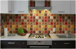 Self-adhesive panel for kitchen apron photo