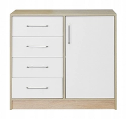 Wardrobe chest of drawers for linen and clothes in the bedroom photo