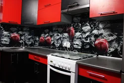 Backsplash design for red kitchen