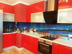 Тарҳи backsplash барои ошхона сурх