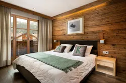 Bedroom under wood in modern style photo