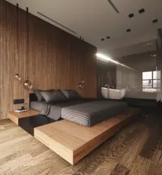 Bedroom Under Wood In Modern Style Photo