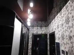 Hallway with brown ceiling photo