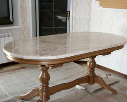 Marble table for kitchen photo