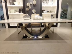 Marble table for kitchen photo