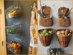 Корзина на кухне в интерьере