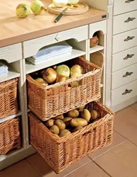 Basket in the kitchen in the interior