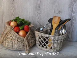Кошык на кухні ў інтэр'еры