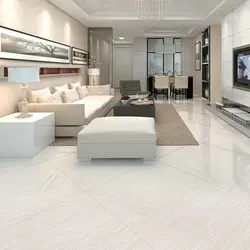 Үйдегі қонақ бөлмесіндегі фарфор плиткалар фотосуреті