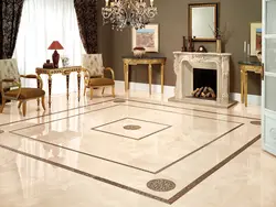 Porcelain tiles in the living room photo in the house