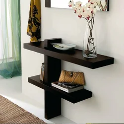 Hanging console in the hallway in the interior