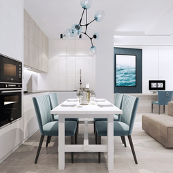 Kitchen Design With Turquoise Chairs