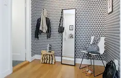 Accent wall in the hallway in the interior