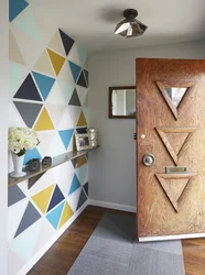 Accent wall in the hallway in the interior