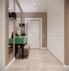 Accent wall in the hallway in the interior