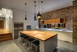Kitchen with wood floor interior