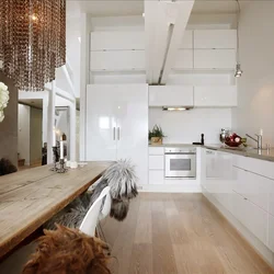 Kitchen with wood floor interior