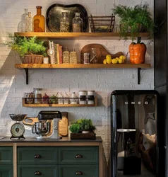 Loft style shelves photo for the kitchen
