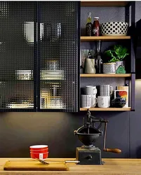 Mətbəx üçün loft üslubunda rəflərin fotoşəkili