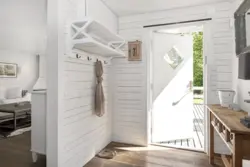 Hallway at the dacha design in a wooden house
