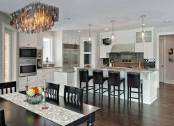 Chandelier for the kitchen living room in a modern style photo