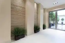 Flexible stone in the interior of the hallway