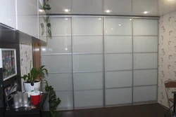 Wardrobes with frosted glass in the bedroom photo