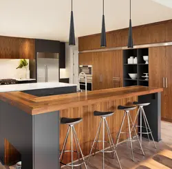 Bar counter in the kitchen island design