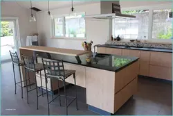 Bar counter in the kitchen island design