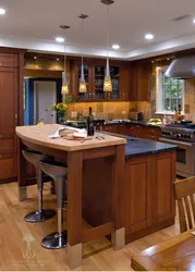 Bar counter in the kitchen island design