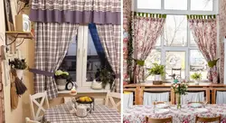 Шторы для кухни в стиле кантри фото