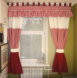 Country style kitchen curtains photo
