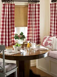 Country style kitchen curtains photo