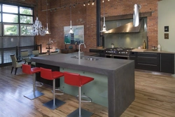 Loft kitchen with island design