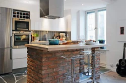 Orol dizayni bilan loft oshxona