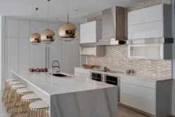 Kitchen design white gold