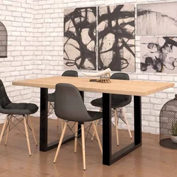 Mətbəx fotoşəkili üçün loft üslubunda masa