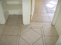 Tiles in the hallway photo on the floor and bathroom