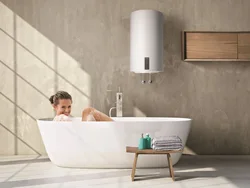 Boiler in the bathroom interior