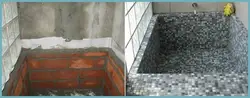 Кірпіш пен плиткадан жасалған өз қолыңызбен ванна фото