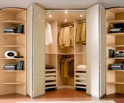 Design Of A Corner Dressing Room In The Bedroom Photo