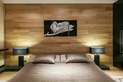 Wall panels in the bedroom interior for interior decoration