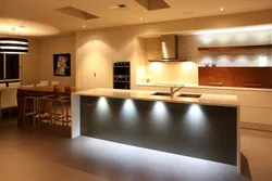 LED lamps in the kitchen interior