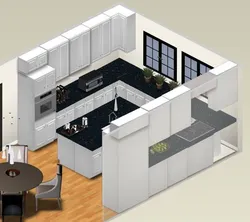 Дизайн кухни с островом размеры